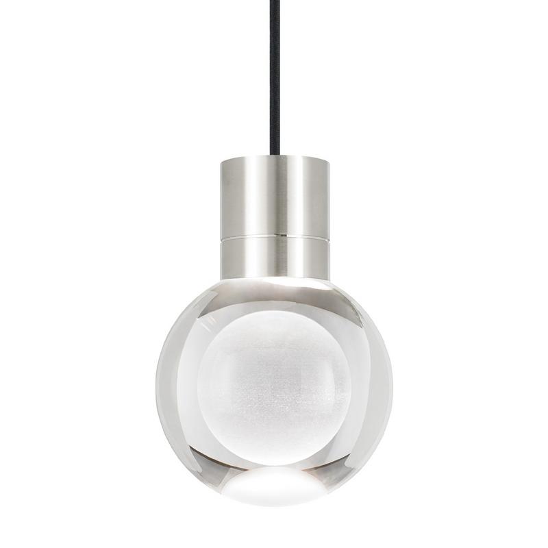 Mina pendant in satin nickel with black wire from tech lighting