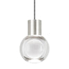 mina pendant with black and white cord in satin nickel finish, tech lighting
