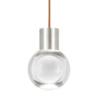 Mina pendant with copper cord in satin nickel from tech lighting