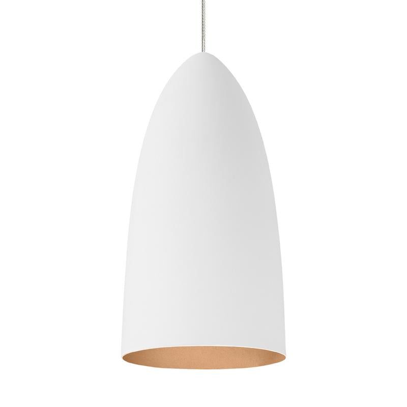 mini signal pendant in rubberized white with copper interior from tech lighting
