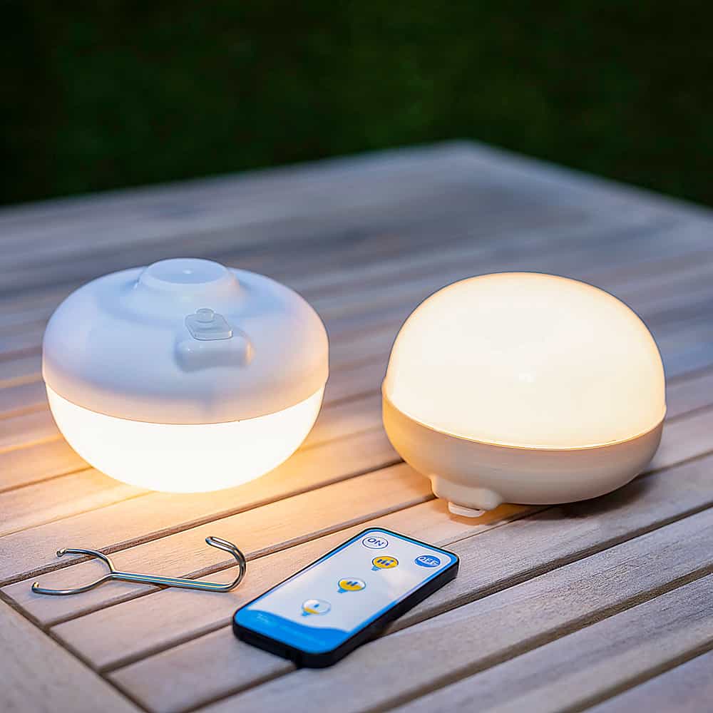 Newgarden Cherry Bulb: Portable, rechargeable, no installation needed. Remote control feature. Perfect for camping, 900 lumens, 6-20hr burn time.