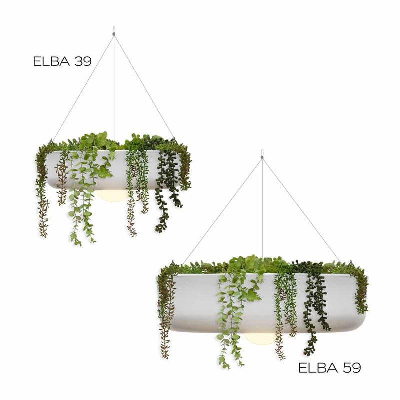 Bring modern elegance to your space with the Elba hanging planter from Newgarden, offering wireless lighting and durability.