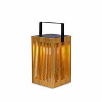 Newgarden's Okinawa Lantern: Handcrafted bamboo design, featuring a solar panel and a 900 lumen Cherry bulb. A must-have for outdoor spaces.