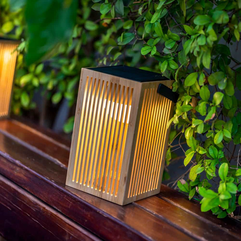 The Okinawa Lantern brings a touch of nature to your garden, featuring a rechargeable bulb, 20-hour battery life, and a harmonious design.