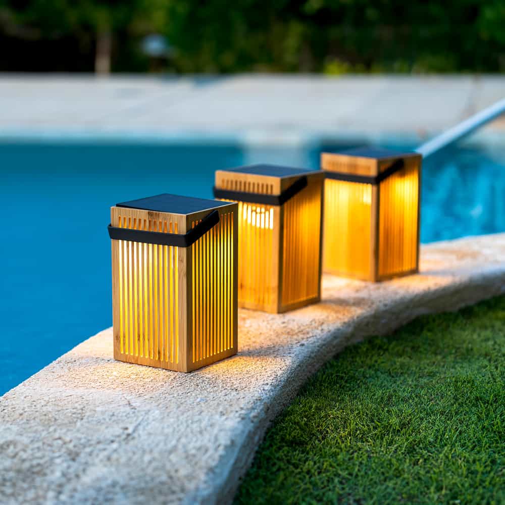 Experience harmony with the Okinawa Lantern by Newgarden. Handcrafted from bamboo, it delivers solar-powered, cable-free illumination.
