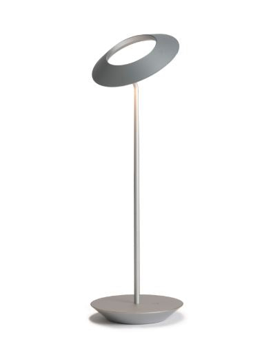 Royyo LED desk lamp in Silver with Silver base plate form Koncept lighting