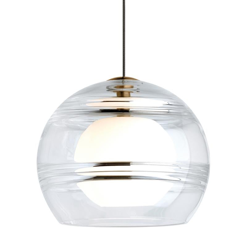 sedona pendant in clear glass and aged brass finish from tech lighting