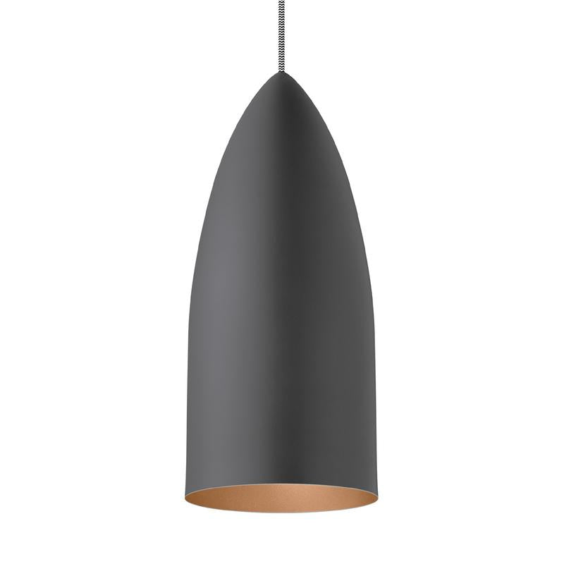 Signal Pendant rubberized gray with copper interior from tech lighting