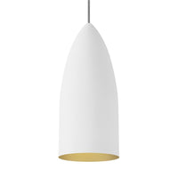 signal pendant, rubberized white, gold interior, tech lighting
